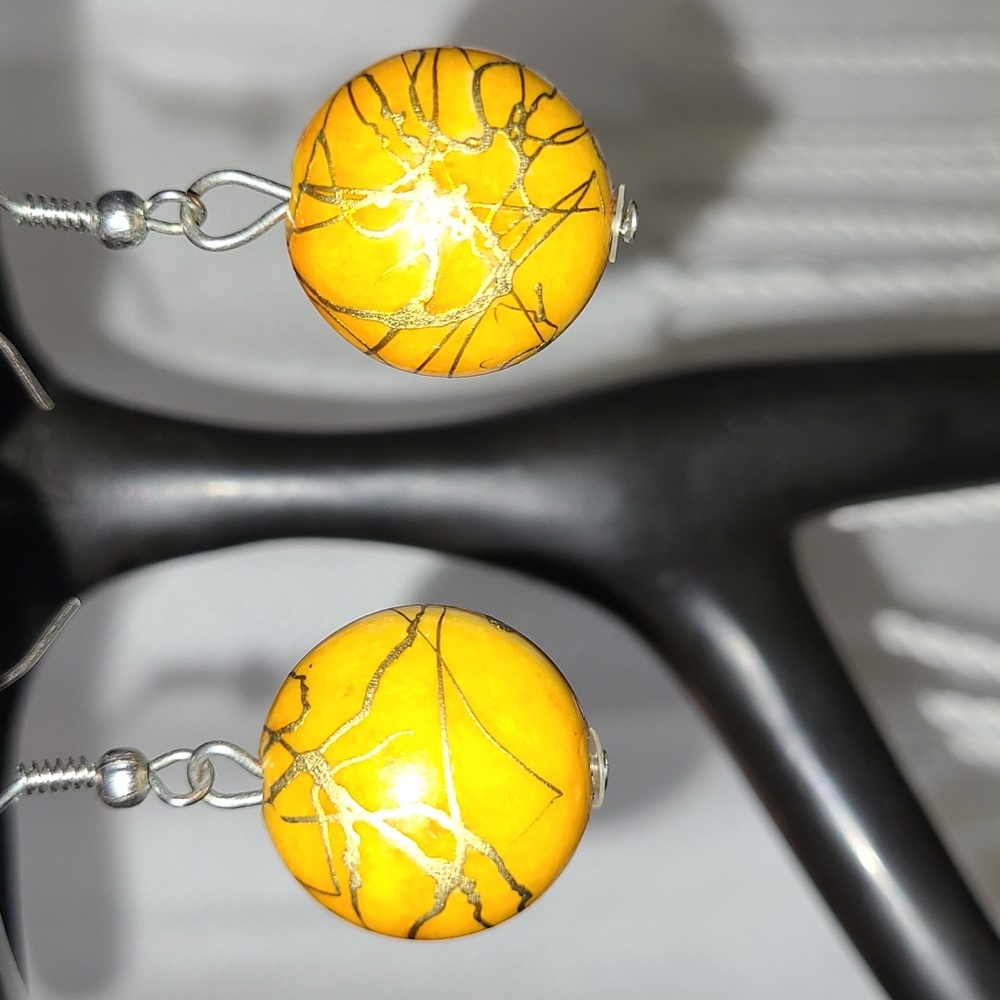 Plush Orange drop Earrings 1"